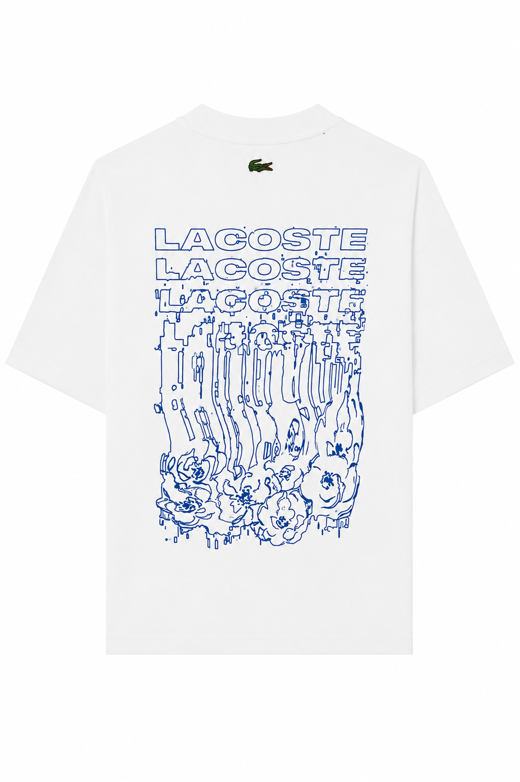 Playera de Flores Loise Fit Lacoste Blanca