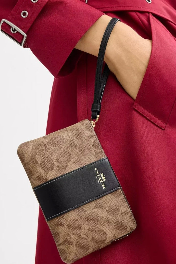 Coach Corner Zip Wristlet
