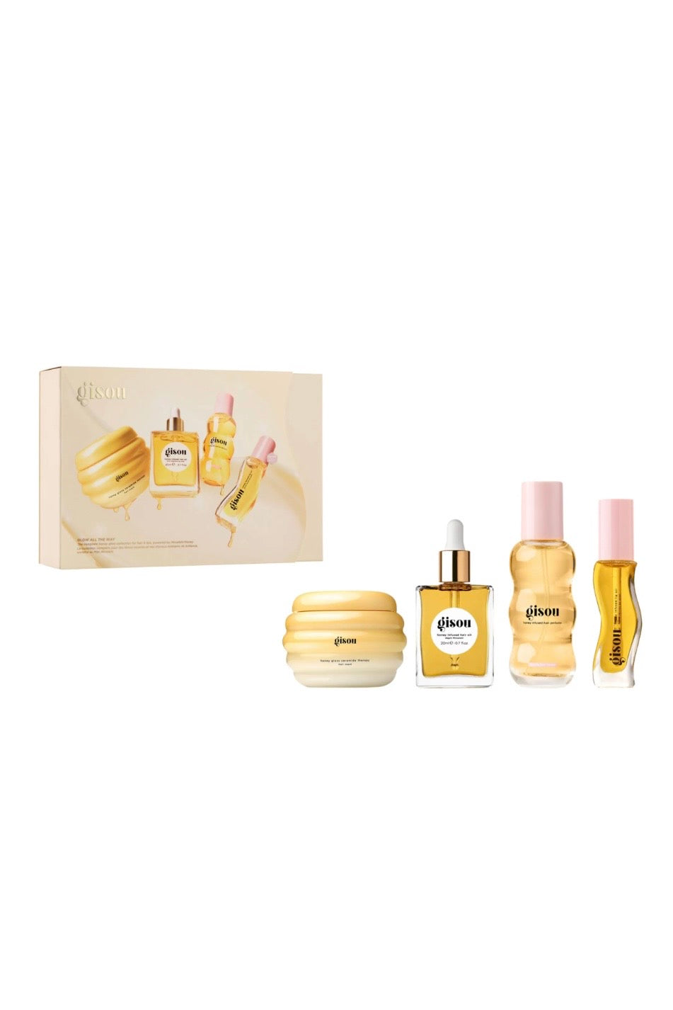 Gisou Glow All The Way Hair an Lip Gift Set
