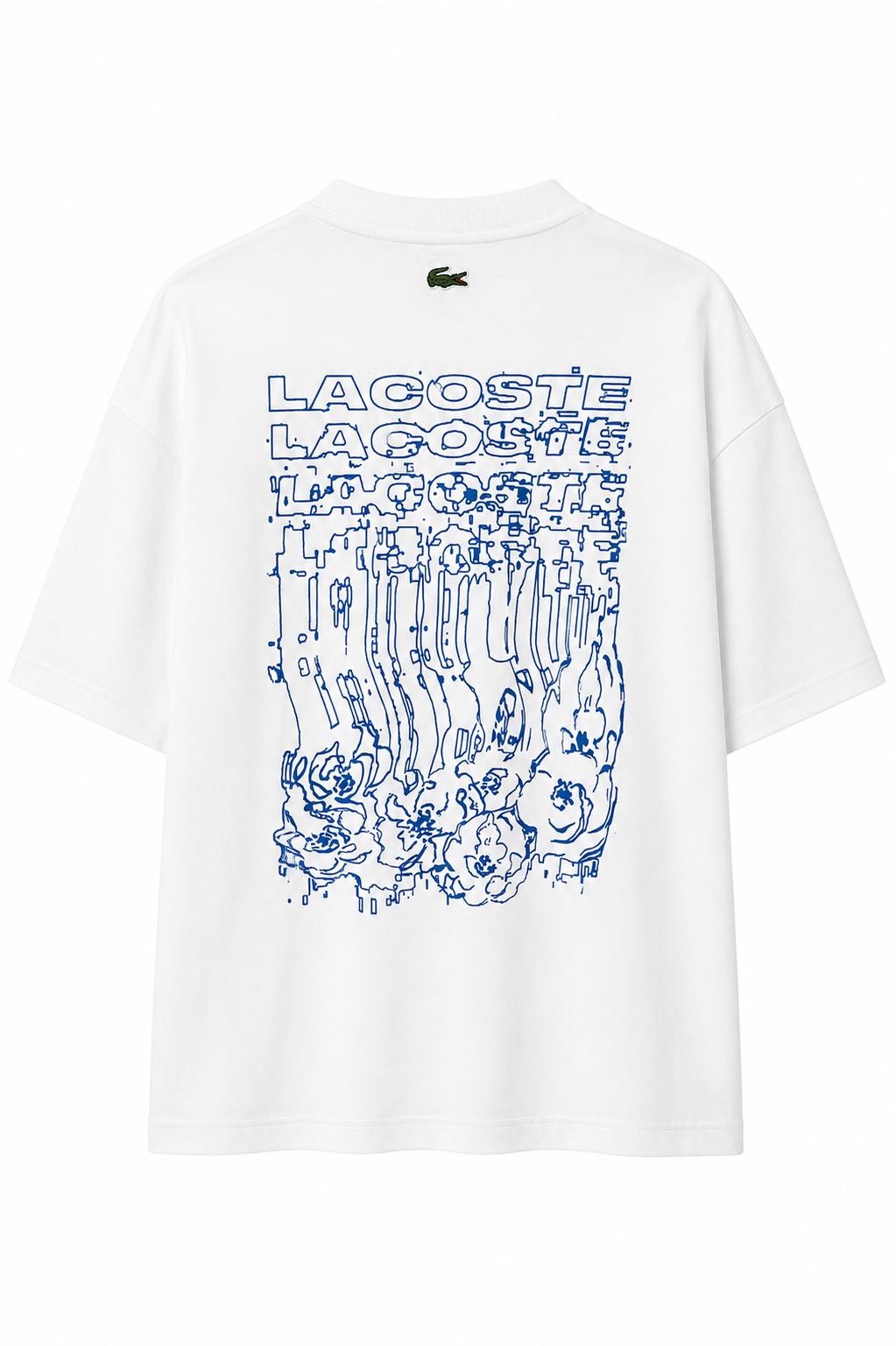 Playera de Flores Loise Fit Lacoste Blanca