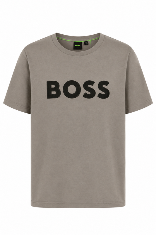 Playera Boss Estampado Malla Taupe