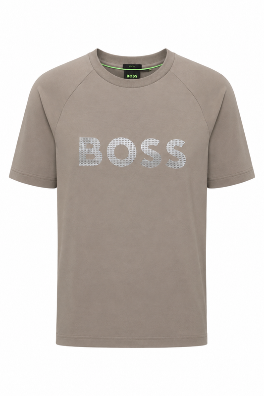 Playera Boss Estampado con Textura Taupe