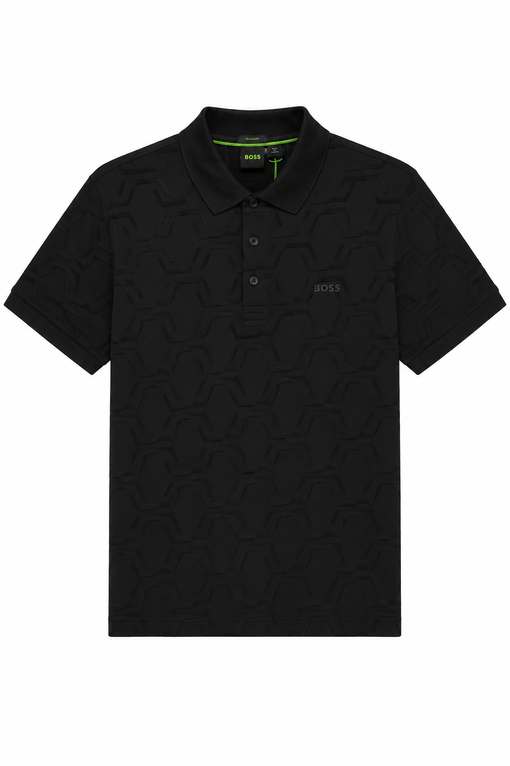 Polo Boss Geometric Jacquard Black