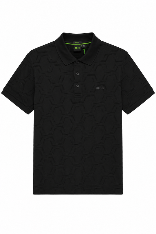 Polo Boss Geometric Jacquard Black